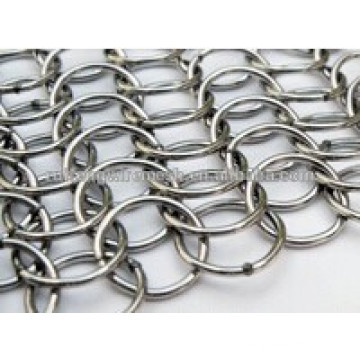 Decorativo em aço inoxidável Chainmail Ring cortinas de malha de metal